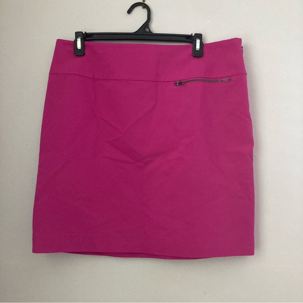Ann Taylor berry fuchsia zipper pocket mini pencil skirt 12